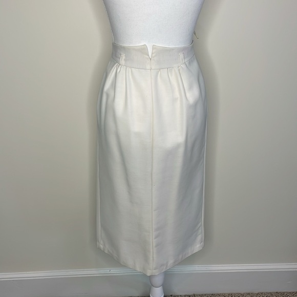 Handmade Vintage White Pleated Midi Skirt. Y2K - Picture 4 of 10